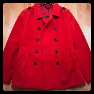 Red pea coat ADORABLE!!
